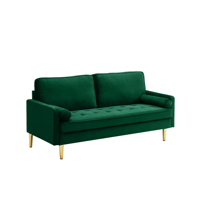 GREEN Velvet Loveseat Sofa 67 inch