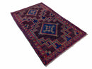 2'11" X 4'6" Vintage Handmade Tribal Wool Rug Balouchi Rug Afghan Rug Geometric