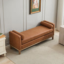 Elegant Upholstered Bench Daybed Ottoman With Bolster Pillows by HouseOfZazla