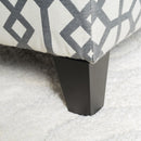 Quotient Upholstered Storage Ottoman With Tapered Block Feet - Gray / White by HouseOfZazla
