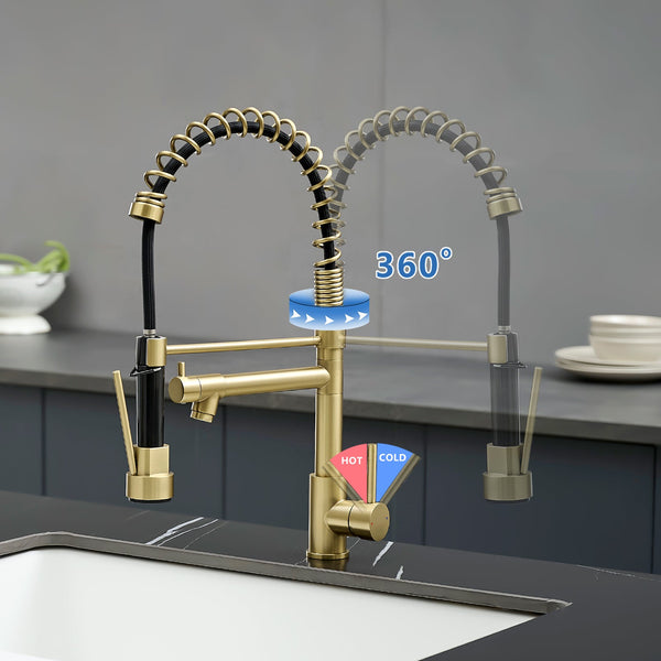 Stainless Steel Kitchen Faucet with Pull Down Sprayer, photo 2 of 8