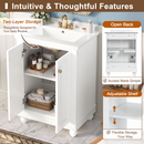24 Inch Modern Bathroom Vanity Cabinet With Ceramic Sink by HouseOfZazla