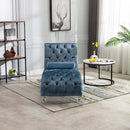 Chaise Lounge Indoor, Button Tufted Upholstered Chaise Lounge Chair With Pillow by HouseOfZazla