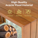 5 Piece Outdoor Bar Set with Acacia Wood Table & Cushioned Stools by HouseOfZazla
