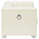 Earline - Upholstered Track Arm Accent Chair - White by HouseOfZazla