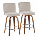 Henry - Contemporary Fixed Height Counter Stool With Swivel With Round Footrest (Set of 2) by HouseOfZazla