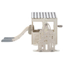 6 in 1 Toddler Slide and Swing Set, Kids Playground Climber Slide Playset with Fairy House, Freestanding Slide for Babies