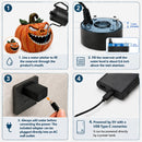 Halloween Pumpkin Monster Mist Sprayer, LED Light Up Fogger Figurine