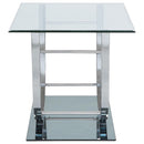Danville 2-piece Glass Top Coffee and End Table Set Chrome