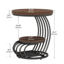 Round Vintage End Table With 2 Tier Storage by HouseOfZazla