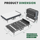 Twin Wide Folding Bed with Adjustable Headboard and Memory Foam Mattress by HouseOfZazla
