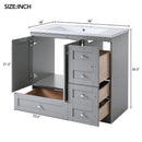 Shaker Free Standing Bathroom Vanity Cabinet & Sink, Soft Close Drawers, Soft Close Doors