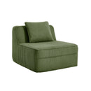 Armless Sofa with Pillow - Green Corduroy