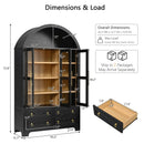 K&K 72.8" Tall Arched Pantry Cabinet