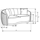 Lorraine - Upholstered Curved Loveseat - Dark Gray