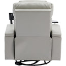270° Power Swivel Recliner Home Theater Chair With Hidden Arm Storage, LED Light, Cup Holder, And Tray Table by HouseOfZazla