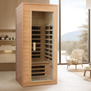 Hemlock One-person Far Infrared Roof Embedded Indoor Sauna Room Natural Hemlock 33.7x33.46x72.83 inches by HouseOfZazla