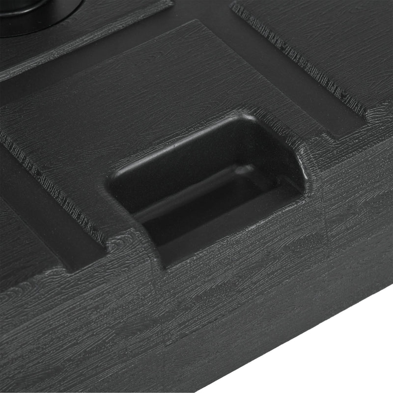 88 lbs. Fillable Umbrella Base with Steel Umbrella Holder for 1.25", 1.5" or 2" Umbrella Poles, Square & Reversible Heavy Duty Market Umbrella Stand, Black