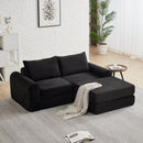 Minimalist Corduroy Sofa Bed with Two Throw Pillows