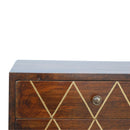 Inlay Geo Brass Bedside Table - Chestnut by Unique Piece Furniture