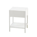 15.74" Rattan End table with drawer, Modern nightstand, metal legs,side table for living room, bedroom,white(1 pc)