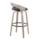 Grotto - Contemporary Fixed Height Barstool With Swivel With Round Footrest (Set of 2) by HouseOfZazla