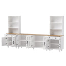 Farmhouse TV Stand With Solid Wood Gourd Shaped Legs For TVs Up To 70" by HouseOfZazla