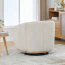 360 Degrees Swivel Upholstered Barrel Armchair For Living Room - Ivory by HouseOfZazla