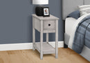 Accent End Table, 2 Tier, Narrow, Lamp, Storage Drawer, Charming Design by HouseOfZazla