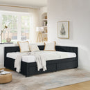 Upholstered Tufted Daybed Frame With Storage Drawers by HouseOfZazla