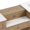 Double Sink Bathroom Vanity With Countertop, 2 Ceramic Sinks, 6 Drawers by HouseOfZazla