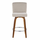 Henry - Contemporary Fixed Height Counter Stool With Swivel With Round Footrest (Set of 2) by HouseOfZazla