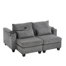 Convertible Chaise Lounge Sofa Chair With USB Ports, Cup Holders, Phone Holder And Storage by HouseOfZazla