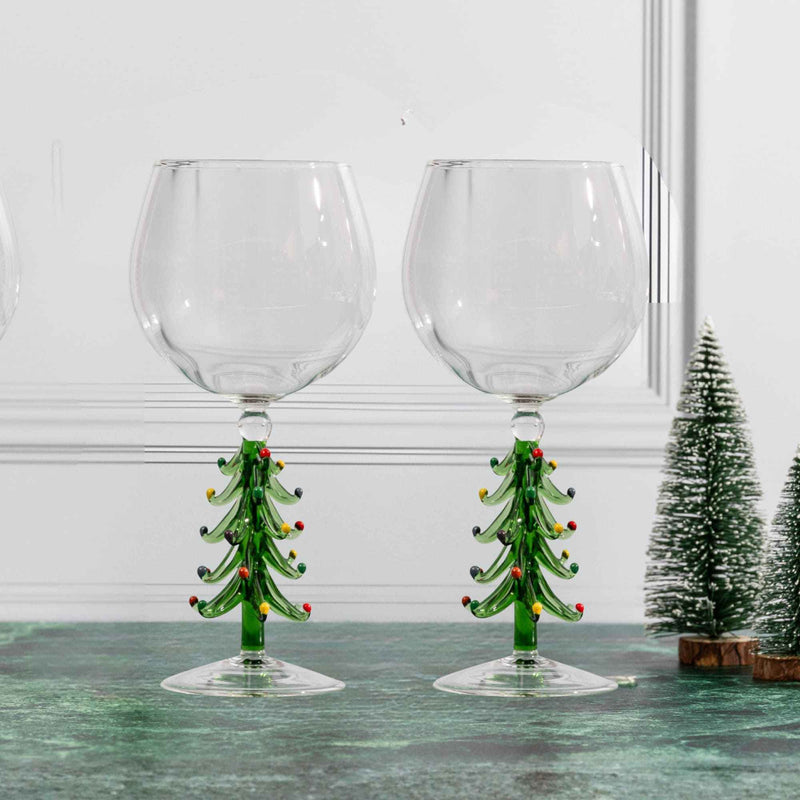 3D Christmas Tree Wine Glasses, photo 3 of 9