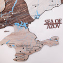 Wooden Map of Ukraine Cappuccino