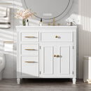 Modern Bathroom Vanity With Ceramic Sink, Freestanding by HouseOfZazla
