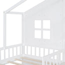 House Bed With Sofa, Kids Platform Bed With 2 Drawers And Storage Shelf by HouseOfZazla