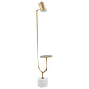 Corletta - Floor Lamp With Round Tray - Antique Brass by HouseOfZazla
