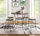 Qamar - 5 Piece Counter Height Table Set - Walnut & Antique Black by Unique Piece Furniture