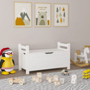 Toy Box Chest Storage Trunk with Flip Top Lid and Safety Hinge - White