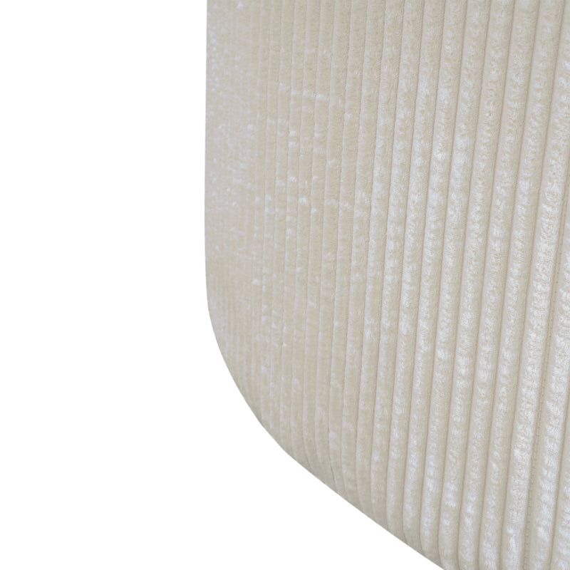 Upholstered Round Ottoman,Beige,Corduroy