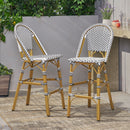 29.5" Outdoor PE Rattan French Barstool