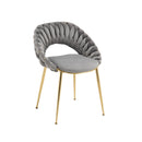 Accent Chairs Set of 2, Velvet Side Chairs with Gold Legs, Mid-Century Upholstered Dining Chairs for Living Room, Kitchen, Bedroom, Beauty Room