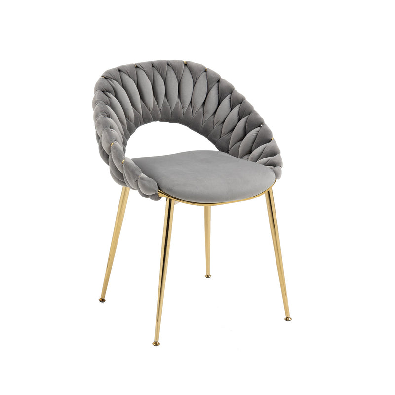 Accent Chairs Set of 2, Velvet Side Chairs with Gold Legs, Mid-Century Upholstered Dining Chairs for Living Room, Kitchen, Bedroom, Beauty Room