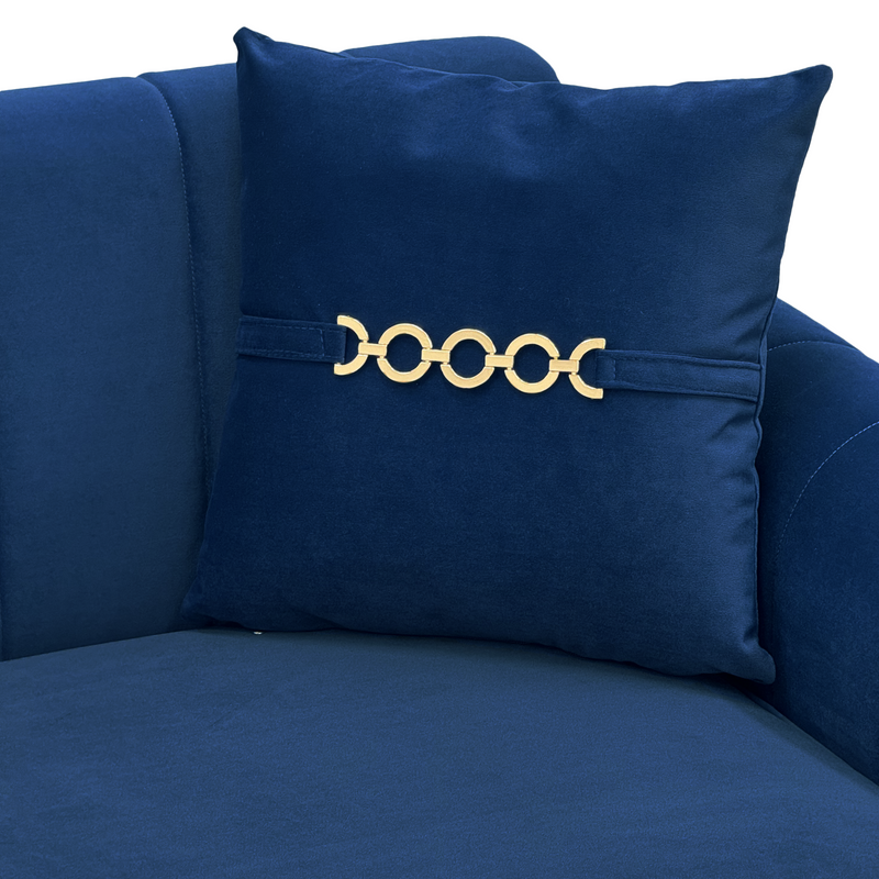 Vintage Blue Velvet 2-Piece Sofa Set, photo 8 of 10