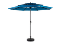 Aluminium 10ft 3 Tier Auto-tilt Outdoor Patio Umbrella - Dark Blue