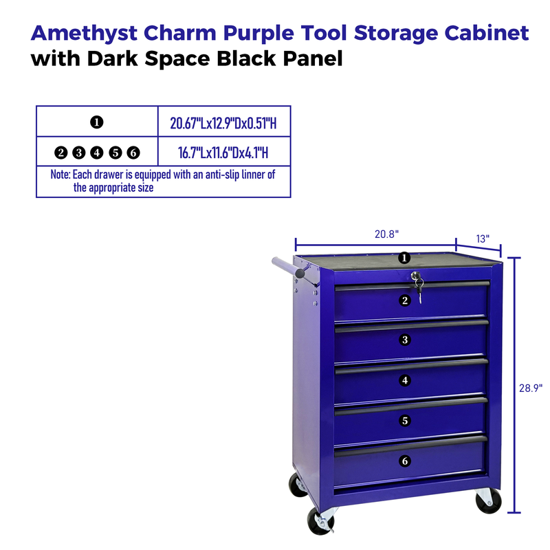Rolling Metal Tool Chest with 5 Drawers, photo 2 of 10