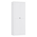 Kitchen Pantry Cabinet With Doors, Heavy-Duty Freestanding Storage Organizer With 5 Adjustable Shelves, Tool Free Assembly - White