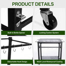 2-Tier Outdoor Grill Cart with Stainless Steel Top