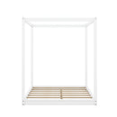 Wood Canopy Platform Bed With Support Legs And Airflow Slats